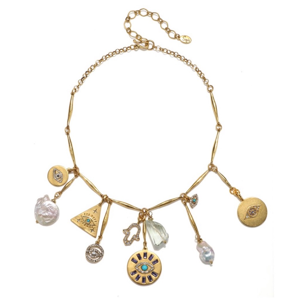 Athena Evil Eye & Pearl Talisman Necklace